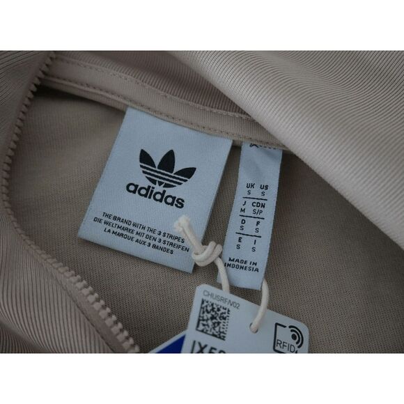 Adidas Men's Funnel neck Quarter Zip Track Top Beige S - Picture 5 of 7